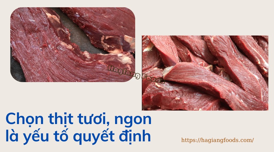Thịt trâu tươi nguyên liệu làm thịt trâu treo gác bếp