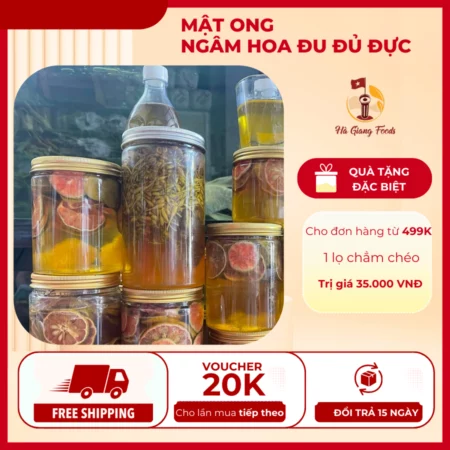 Mật ong ngâm chanh đào